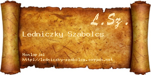 Ledniczky Szabolcs névjegykártya