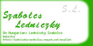 szabolcs ledniczky business card